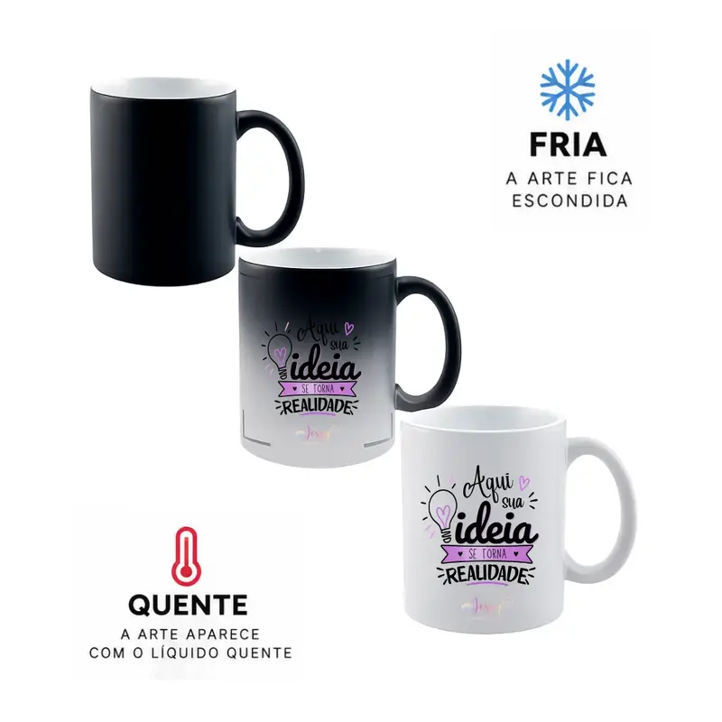 Caneca Mágica de Cerâmica Personalizada 325 ml