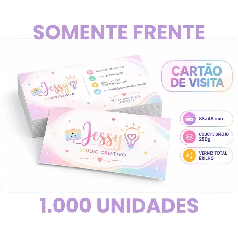 Cartão de Visita Somente Frente - 1.000 unidades