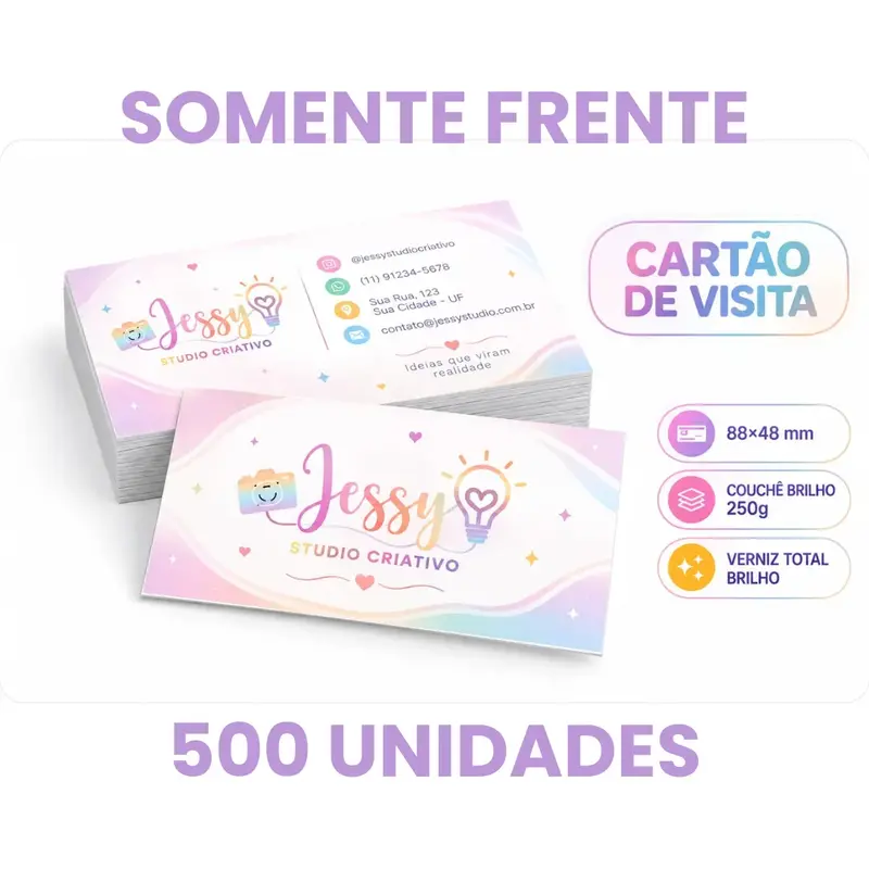 Cartão de Visita Somente Frente - 500 unidades
