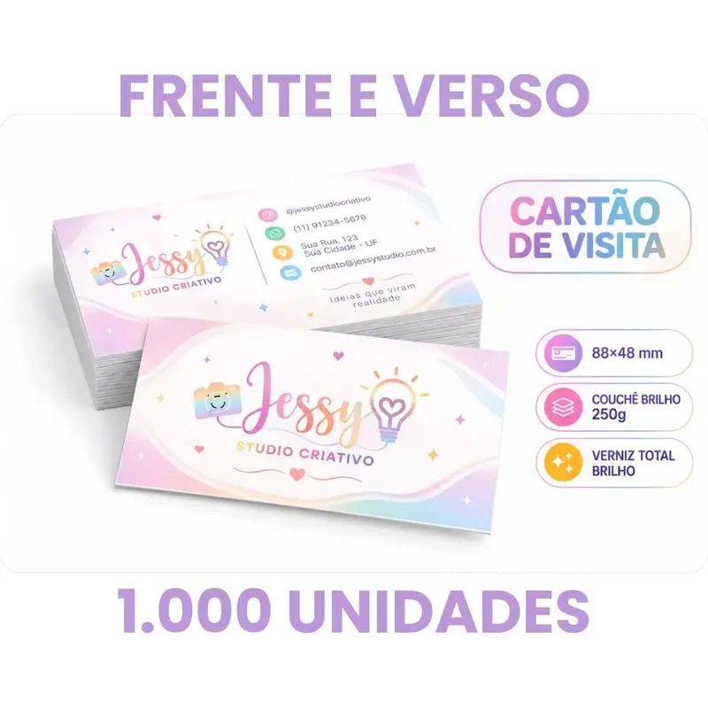 Cartão de Visita Frente e Verso - 1000 unidades